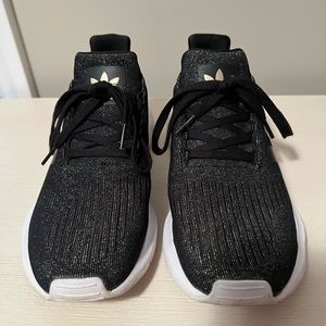 Adidas Swift Run Black Gold Sparkles